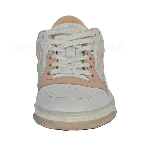 GUCCI SNEAKERS MAC 80 EMBROIDERED LOGO DISTRESSED LEATHER SHOES sz 37.5 7.5 - Picture 8 of 15